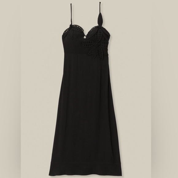 Farm Rio: Black Flowered Bust Midi Dress - Picture 13 of 13
